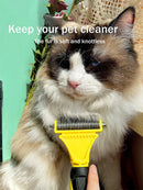 Escova de aço inoxidável para animais de estimação, dupla face, para remoção de pelos soltos e desembaraçamento