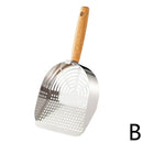 Pá de aço para areia de gato com cabo longo