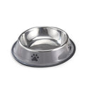 Tigela para animais de estimação em aço inoxidável, ideal para gatos e cães.