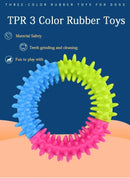 Brinquedo fofo para cães, disco voador para treinamento, anel com espinhos