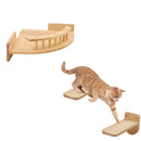Árvore para gatos de madeira com suporte para escalada, montada na parede, em sisal, com arranhador, rede com pedal, playground interno para gatinhos.
