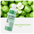 Um frasco de pérolas desodorizantes para areia de gato