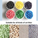 Um frasco de pérolas desodorizantes para areia de gato