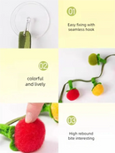 Brinquedo de corda resistente em formato de tomate com sino para gatos