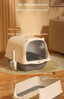 Caixa de areia grande com fechamento total para gatinhos