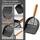 Pá de aço para areia de gato com cabo longo