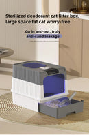 Caixa de areia para gatos totalmente fechada com esterilização UV