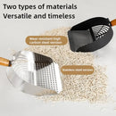 Pá de aço para areia de gato com cabo longo